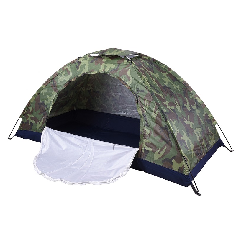 Cheap Goat Tents 3 4 Person Single Layer Camouflage Outdoor Tent Manual Single Layer Thickening Waterproof Sunscreen Camouflage Camping Tent   